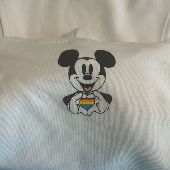 HP Disney Pride collection white hoodie women’s sz Medium rainbow with logo NWOT - Picture 6 of 9
